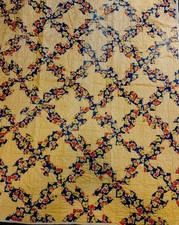 Gorgeous Hand Pieced Machine Patchwork Diamond Pattern Quilt/Throw 57 x 78