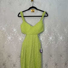 Sequin Beaded Mini Windsor Vibrant Lime Backless Dress - Homecoming / Cocktail