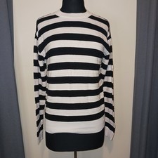 LOFT Outlet Nautical Classic Black and White Striped Long Sleeve Sweater S