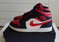 Nike Air Jordan 1 Mid "Bred Toe" 554724-079 White/Black -Red Gr. 42,5 EU