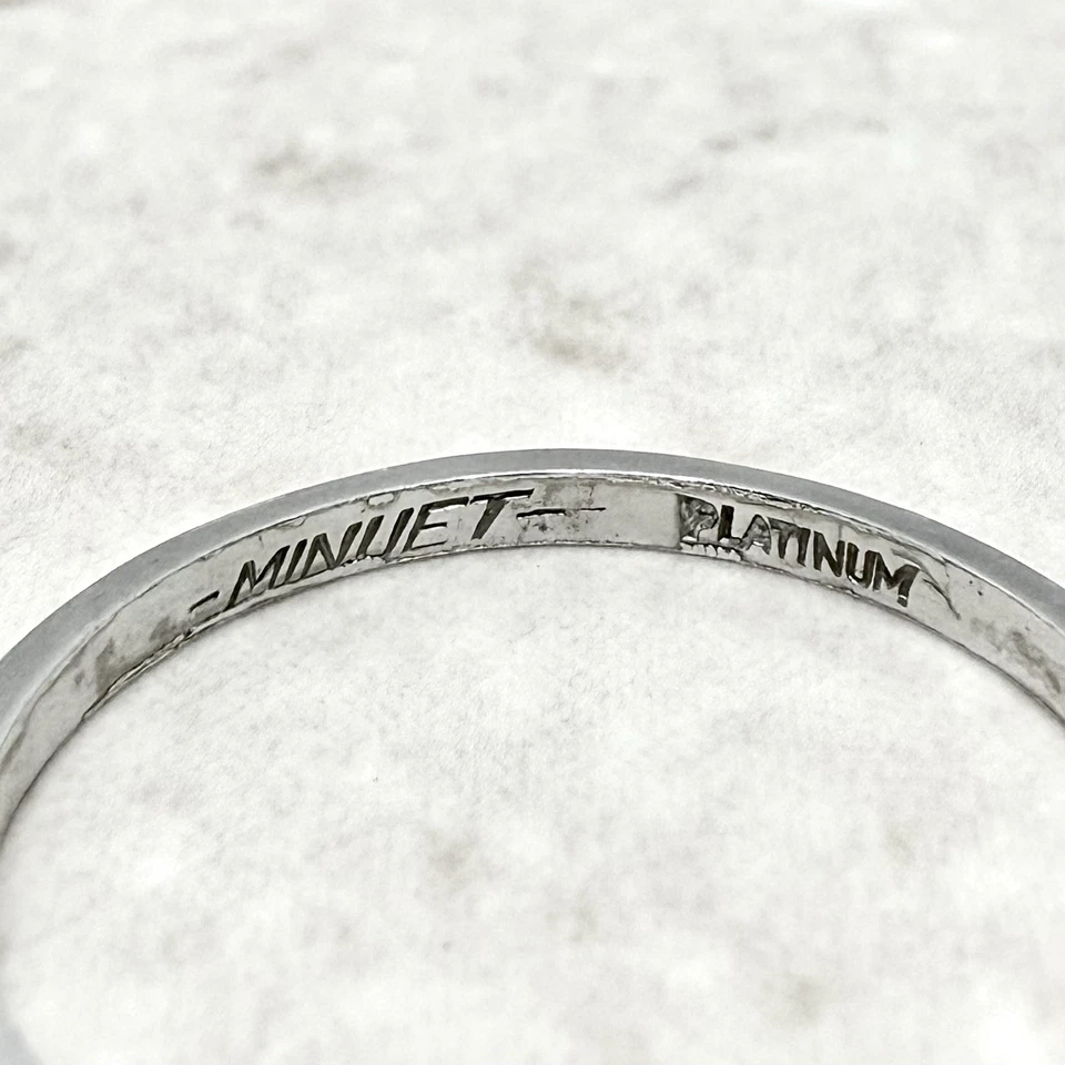 Alianza de boda Art Deco vintage 1,7 mm - alianza de platino - anillo de boda vintage Foto 2 de 2