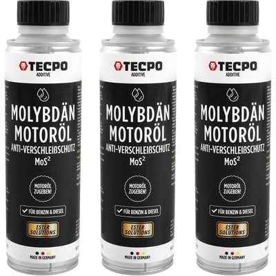 TECPO ANTI-REIBUNG VERSCHLEIß-SCHUTZ 3x300 ml MOLYBDÄN ADDITIV MOS2 MOTORÖL ÖL
