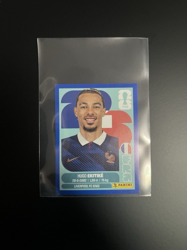 2026 Panini Fifa World Cup USA Sticker HUGO EKITIKE Blue Parallel FRA19