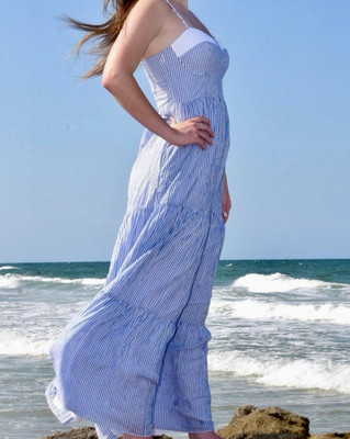 Lilly Pulitzer NWT Jasmyn Maxi Dress Light Oxford Stripe Size 16 | eBay