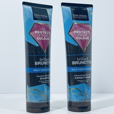 New Lot Of 2 John Frieda Brilliant Brunette Multi-Tone Conditioner & Shampoo
