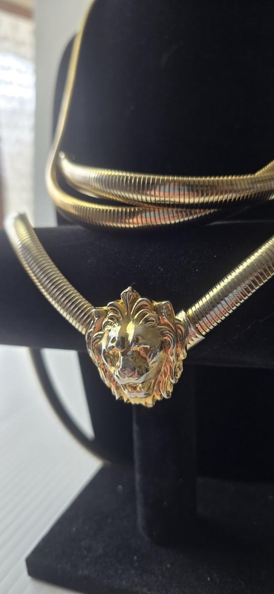 Vintage Anne Klein Lion Head Belt 25” + Gold Tone Statement  display picture 3