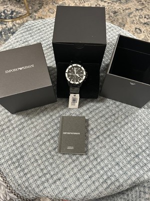 Emporio Armani Diver AR80050 Herrenuhr Taucher Chronograph Schwarzes Armband