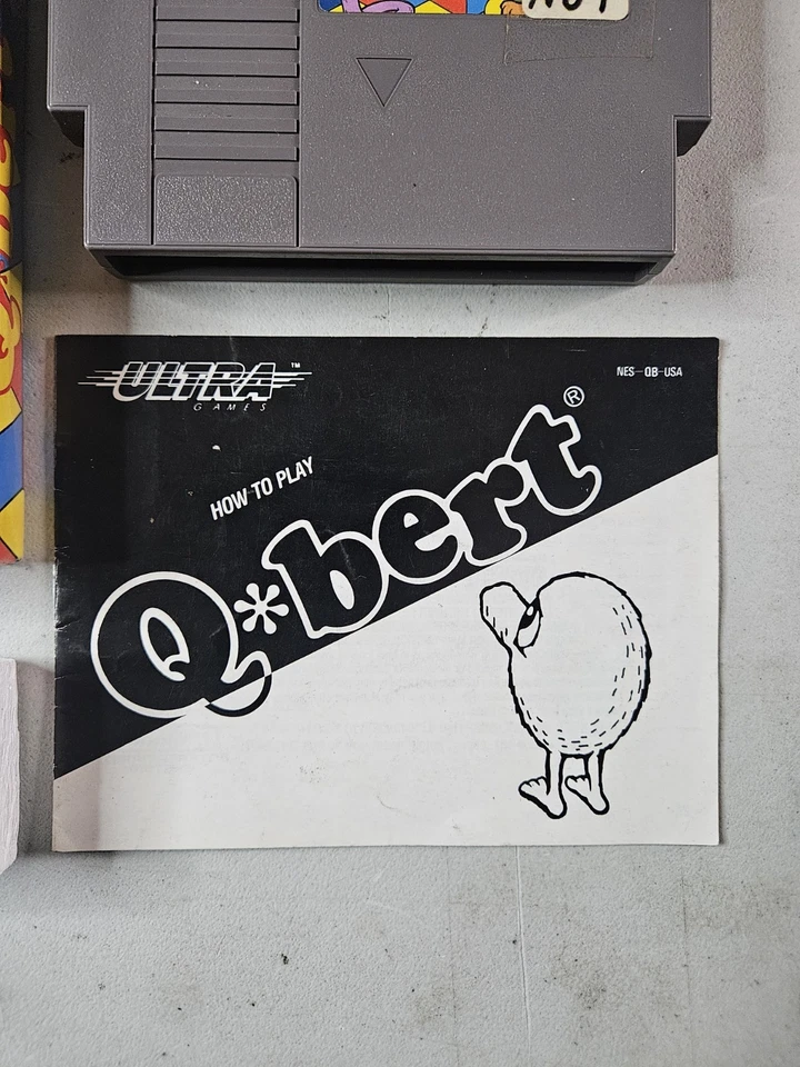 Q bert (Nintendo Entertainment System 1989) NES Complete CIB with Manual Tested  - Image 2 of 4