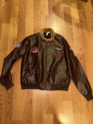 TOM CRUISE TOP GUN MAVERICK BOMBER FUR LEATHER FLIGHT JACKET ADULT SIZE