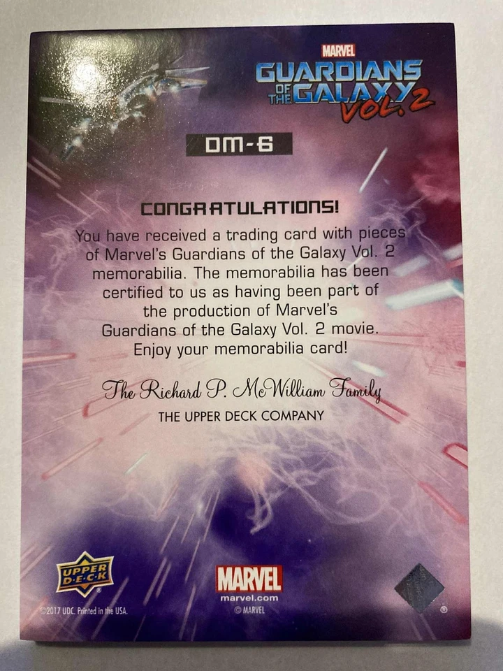 2017 Upper Deck Marvel Guardians of the Galaxy Volume 2 Star-Lord / Nebula - Photo 2/2