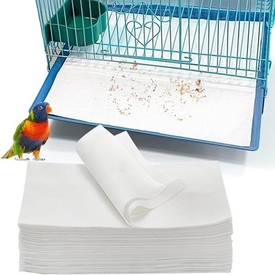 200-Pack Bird Cage Liners 11x20 Inch Disposable Absorbent Non-Woven Tray Pads