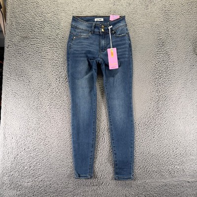 Blue Savvy Jeans Women's 5 Blue Cotton Denim Skinny Leg Workwear Faded Stretch