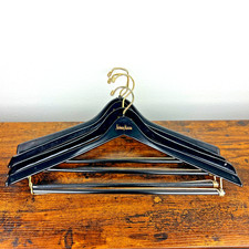 4x Vintage Neiman Marcus Wooden Suit Hangers Trouser Bar LOT OF 3 Wood 1 Plastic