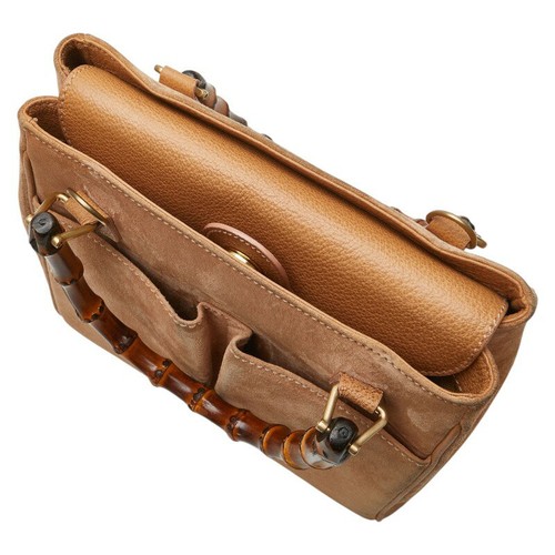 GUCCI Borsa a mano in camoscio beige vintage autentica dal Giappone - Foto 9 di 24