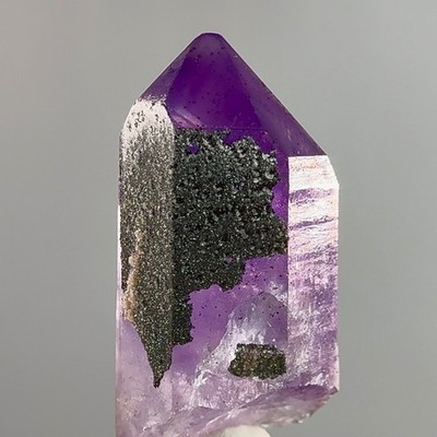 Rare Grape Jelly Tantric Twin Brandberg Amethyst Crystal w Glitter Hematite