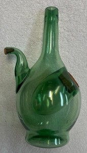 Vintage 1970s hand blown Italian wine decanter with ice chamber with 2 corks
