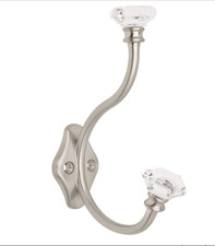 Liberty 128734 Vittoriano Trasparente Acrilico e Nichel Satinato Cappotto Cappello Gancio SET DI 4