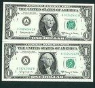 ((2 CONSECUTIVE)) $1 1963 ((CHOICE CU)) Federal Reserve Note ** PAPER CURRENCY — photo 2