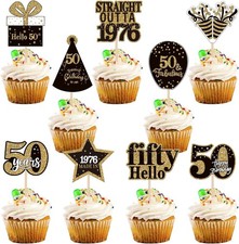 36PCS Cupcake Toppers for 50th Birthday  Anniversary Celebrations