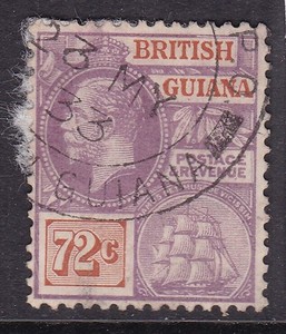 BRITISH GUIANA ^^^1921  RARER  sc#200   used   CLASSIC( 72c  SHIP) @xdco3742guya