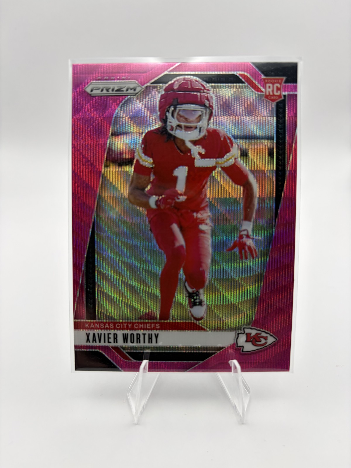 2024 Panini Prizm - Rookies Xavier Worthy #399 Pink Wave Prizm (RC)