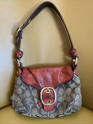 バッグ Coach Bleecker Legacy Flap Soho Bag y2k Coach Bleecker Legacy Flap Soho Shoulder Bag 11441 Wine Red Brown