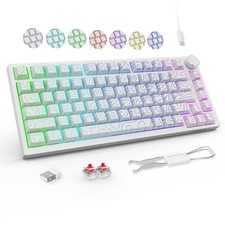 Wireless Mechanical Keyboard Rechargeable Adjustable Backlight Three Mode Wir...