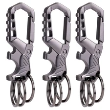3 Pcs Heavy Duty Key Chain Bottle Opener Carabiner Car Key Chains for Men Women