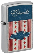 Zippo 46783, Chevrolet Stars & Bars Design, Street Chrome Finish Lighter, NEW