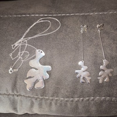 OROTON Splat necklace And Matching Drop Earrings.