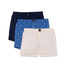 NWT Nautica. 3 Pack. Men's. Cotton Woven Boxer. Pink. Solid. MRSP. 42.00