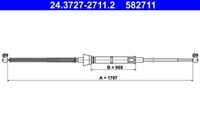 Handbremsseil Seilzug FÜR Skoda Rapid (NH3, NK3, NK6) - ATE 24.3727-2711.2