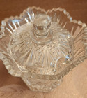 Vintage Lead Crystal Sugar Bowl with Lid and Creamer — photo 3