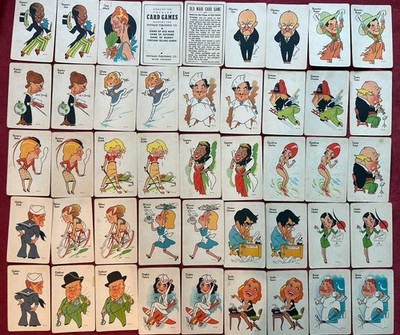 Vintage Old Maid Card Game - Complete Deck Plus Instructions, Whitman Pub w/ box