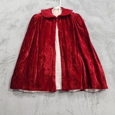 Vintage Cape Womens OS Red Velvet Quilted Col...