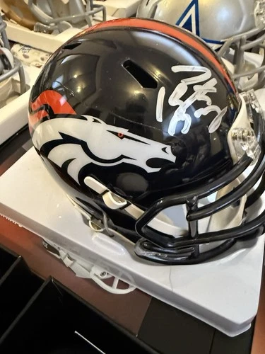 Peyton Manning And Ja’Marr Chase Signed Football Mini Helmet Fanatics Under Wrap