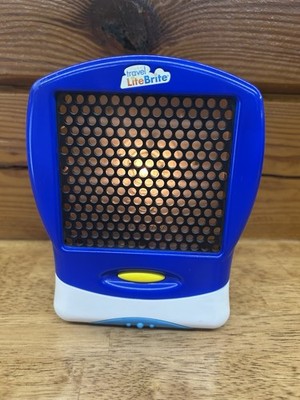 Travel Lite-Brite Mini Vintage 2003 Hasbro Blue Toy w/ Pegs Tested & Working
