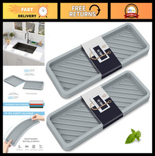 Kitchen Sink Organizer Tray - Silicone Sponge Holder Soap Caddy, 2-Pack