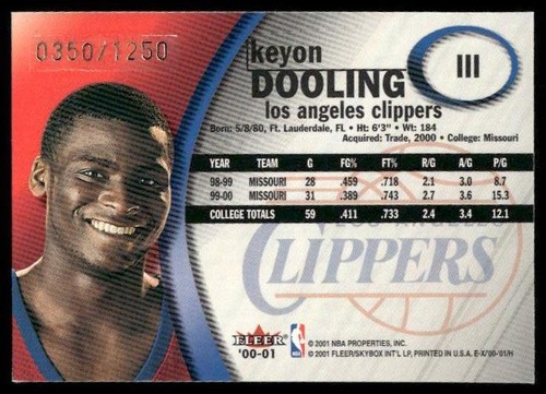 2000-01 E-X #111 Keyon Dooling #/1250 - Picture 2 of 2