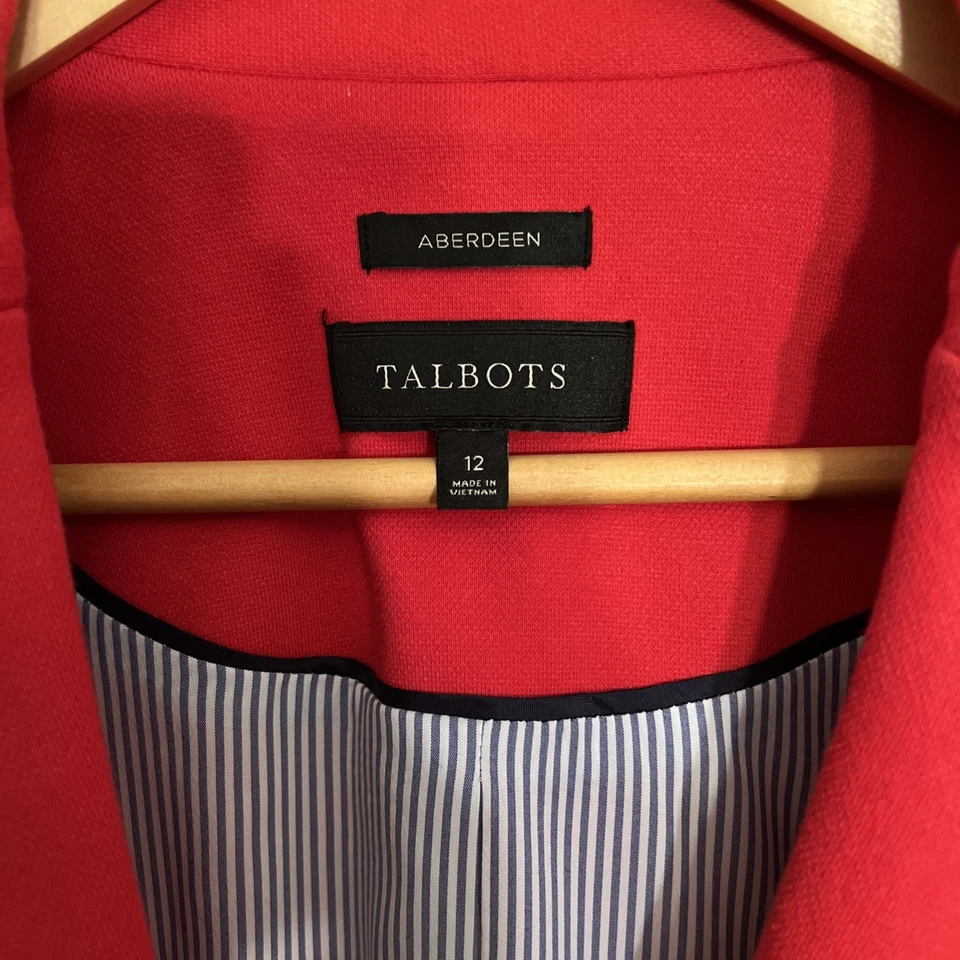 Talbots ABERDEEN KNIT BLAZER soft textured blue womenswear women’s 12P NWOT - Image 4 of 4