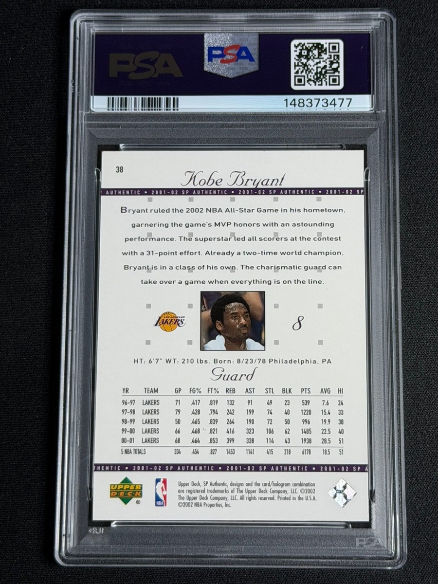 【希少】梵辛（旧：即席魔王 ボン・カレー）直筆サイン色紙 2009年一点物 2001 SP Authentic Kobe Bryant #38 PSA 9 MINT Lakers HOF LOW POP