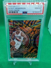 Pop 6 PSA 10 Scoot Henderson 2023-24 Panini Select Premier Rookie Tiger Prizm RC