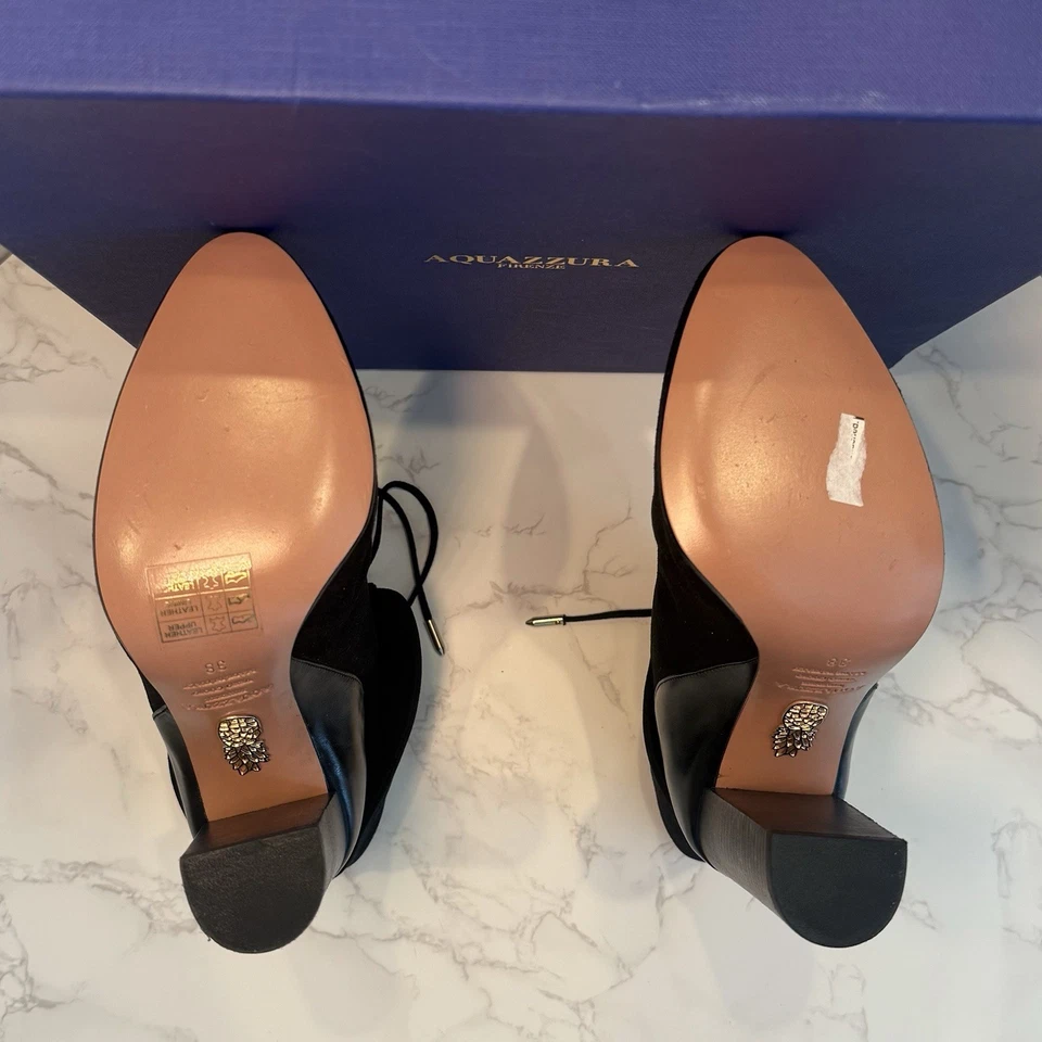 Auténticos botines Aquazzura de gamuza negra CAMBRIDGE - talla 38 Foto 4 de 4