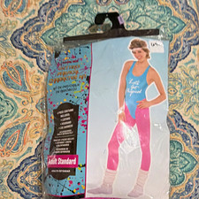 Rubie's 1980s Workout Costume Set Adult Standard Pink/Blue Headband Leg Warmers