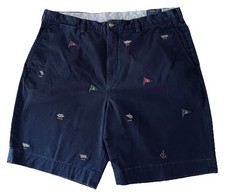 Polo Ralph Lauren Sz 38 Chino Shorts Men's Nautical Flag Embroidered Classic Fit