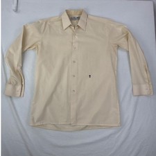 Vintage Ahlemeyer Diolen Star Hemd Cream Button Up Shirt Black Rose Mens L XL