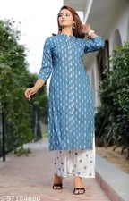 Indian Readymad Party Festive Wedding Rayon Kurta Kurti Palazzo Set for Women's
