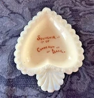 Vintage Spade Shaped Milk Glass Trinket Dish Souvenir of Conneaut Lake (PA)