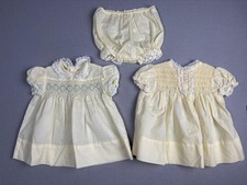 Vintage Polly Flinders Dresses Girls 12 Mo 18 Mo Hand Smocked Bloomers 90s