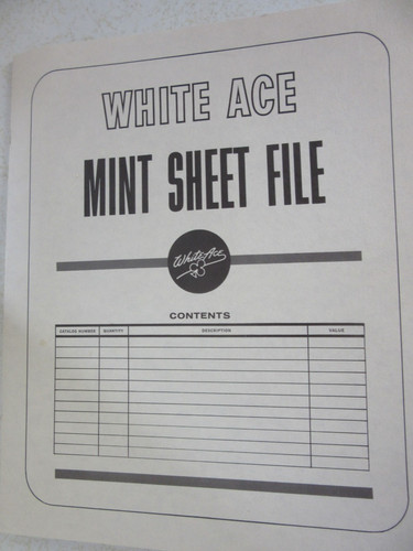 White Ace Standard Mint Sheet File - 10" x 12" Used but Great Condition